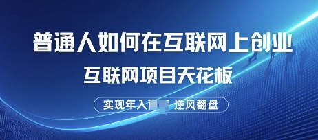 普通人如何在互联网上创业，互联网项目天花板，逆风翻盘-DE云网创