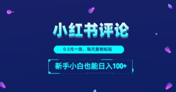 小红书留言评论：一条0.5元，每天复制粘贴，新手小白也能日入1张-DE云网创