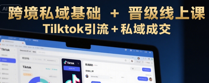 跨境私域基础+晋级线上课，Tilktok引流+私域成交-DE云网创