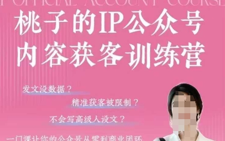 桃子IP公众号内容获客训练营(第3期)，一门让你公众号从0到商业闭环的课程-DE云网创
