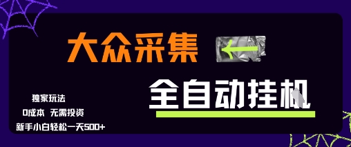 大众采集全自动玩法，新手小白轻松一天5张+，操作简单零成本【揭秘】-DE云网创