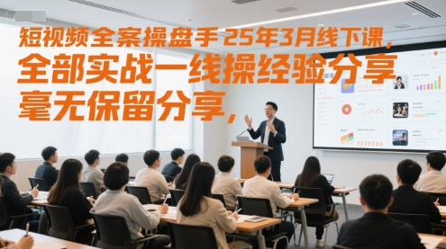 短视频全案操盘手25年3月线下课，全部实战一线操盘手经验分享，毫无保留分享，全是干货-DE云网创