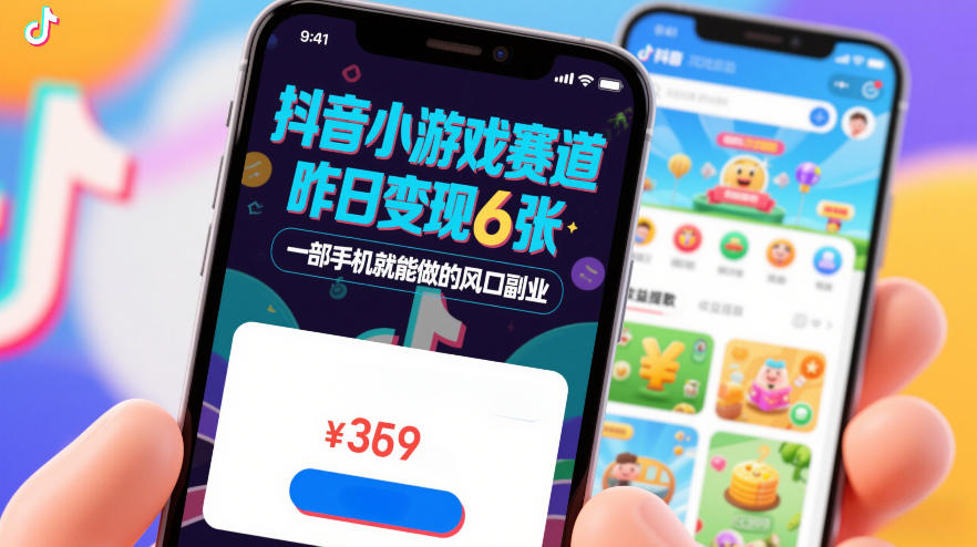 抖音小游戏赛道,昨日变现600+,零基础一部手机就能做的风口副业【揭秘】-DE云网创