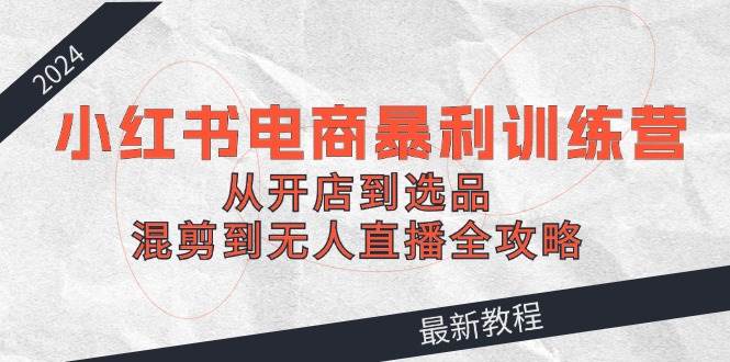 2024小红书电商暴利训练营：从开店到选品，混剪到无人直播全攻略-DE云网创