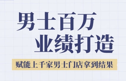 2025男士美业百万业绩打造，赋能上千家男士门店拿到结果-DE云网创