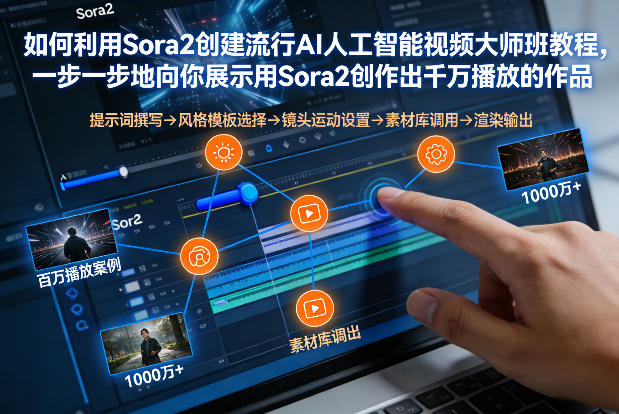 如何利用Sora2创建流行AI人工智能视频大师班，一步一步地向你展示用Sora2创作出千万播放的作品-DE云网创