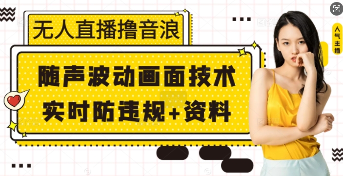 无人直播撸音浪+随声波动画面技术+实时防违规+资料【揭秘】-DE云网创