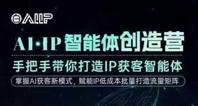 AI·IP智能体创造营，手把手带你打造IP获客智能体，高成交创始人IP课-DE云网创