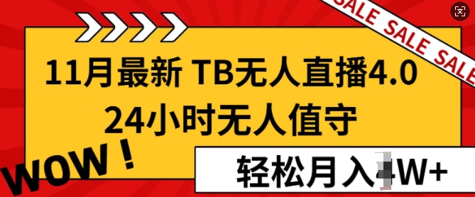 【11月最新TB-无人直播4.0】，24小时无人值守，打造日不落直播间，轻松月入过W-DE云网创