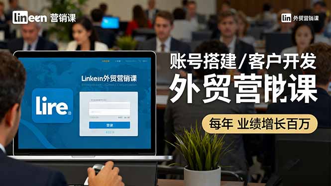 LinkedIn外贸营销课：账号搭建/客户开发/成交转化，年业绩增长百万+-DE云网创