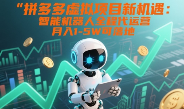 拼多多虚拟项目新机遇：智能机器人全程代运营，月入1-5W可落地【揭秘】-DE云网创