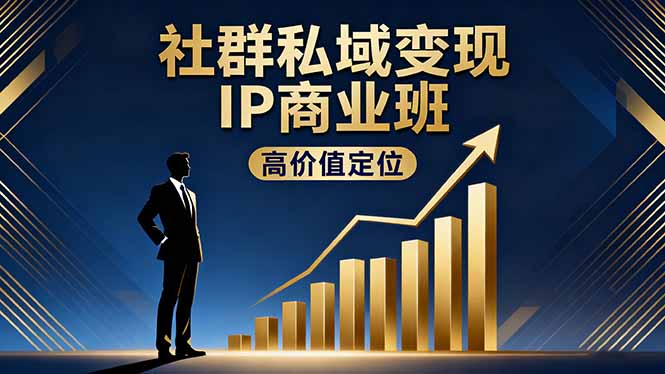 社群私域变现IP商业班，高价值定位,精准引流,私聊成交，实践年盈利破百万-DE云网创