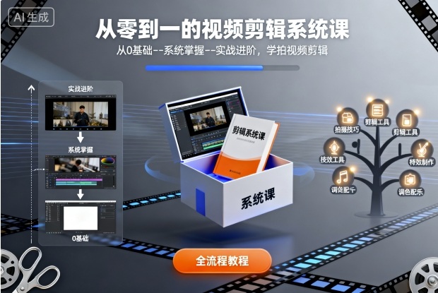 从零到一的视频剪辑系统课,从0基础–系统掌握–实战进阶,学拍视频剪辑插图 从零到一的视频剪辑系统课,从0基础--系统掌握--实战进阶,学拍视频剪辑