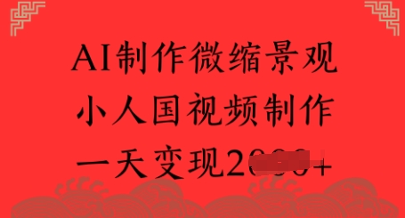AI制作微缩景观 小人国视频制作 一天变现多张-DE云网创