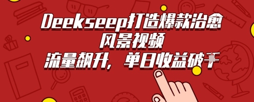 Deekseep制作治愈风景视频爆火出圈，单日收益几张，流量持续飙升-DE云网创