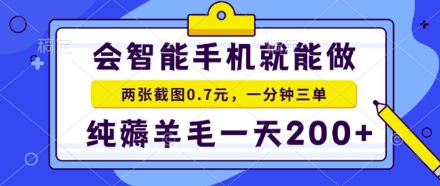 2025年零撸手机项目，二十秒一单，纯薅羊毛，一天200+做就有【揭秘】-DE云网创
