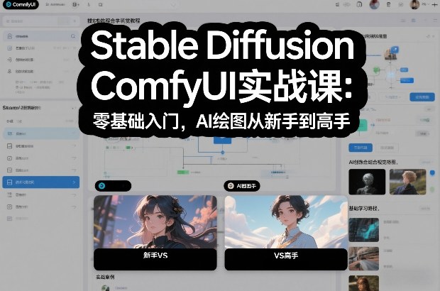 Stable Diffusion ComfyUI实战课:零基础入门,AI绘图从新手到高手插图 Stable Diffusion ComfyUI实战课:零基础入门,AI绘图从新手到高手