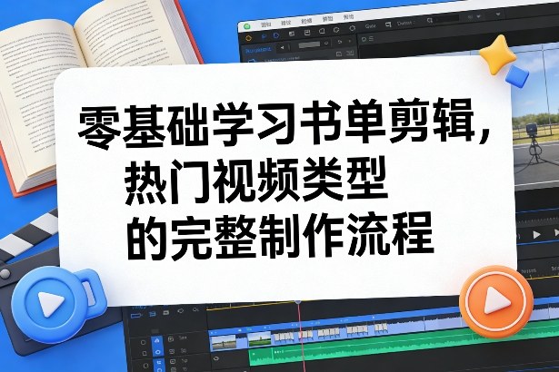 零基础学习书单剪辑，热门视频类型的完整制作流程(更新2026)-DE云网创