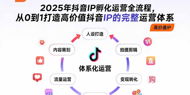 （15610期）2025年抖音IP孵化运营全流程，从0到1打造高价值抖音IP的完整运营体系-DE云网创