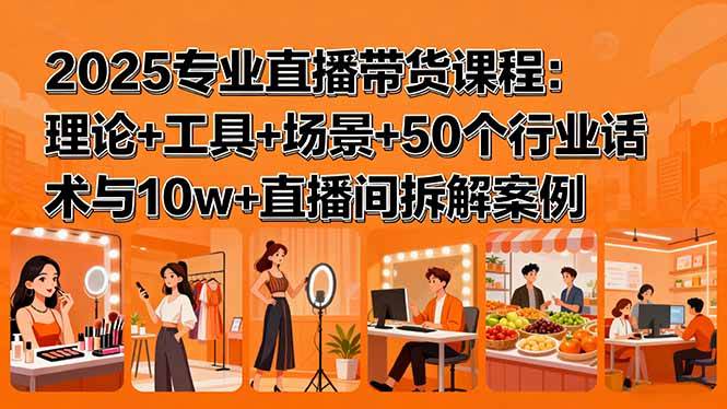 (15988期)2025专业直播带货课程:理论+工具+场景+50个行业话术与10w+直播间拆解案例插图 (15988期)2025专业直播带货课程:理论+工具+场景+50个行业话术与10w+直播间拆解案例插图