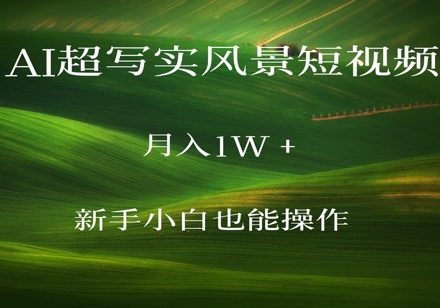 AI超写实风景短视频，月入1w，新手小白都能操作-DE云网创