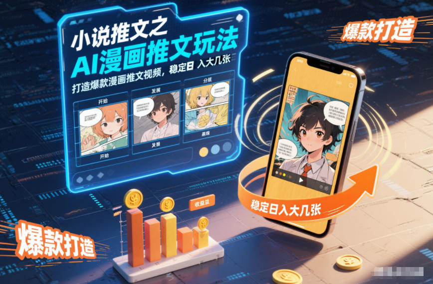 小说推文之AI漫画推文玩法，打造爆款漫画推文视频，稳定日入大几张-DE云网创
