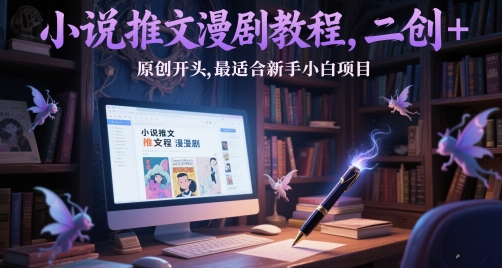 小说推文漫剧教程，二创+原创开头，最适合新手小白项目-DE云网创