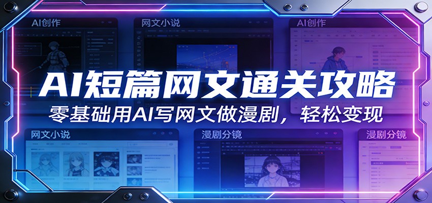 AI短篇网文通关攻略：零基础用AI写网文做漫剧，轻松变现-DE云网创