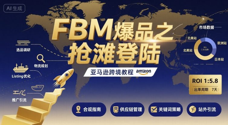 FBM爆品之抢滩登陆-亚马逊跨境教程-DE云网创