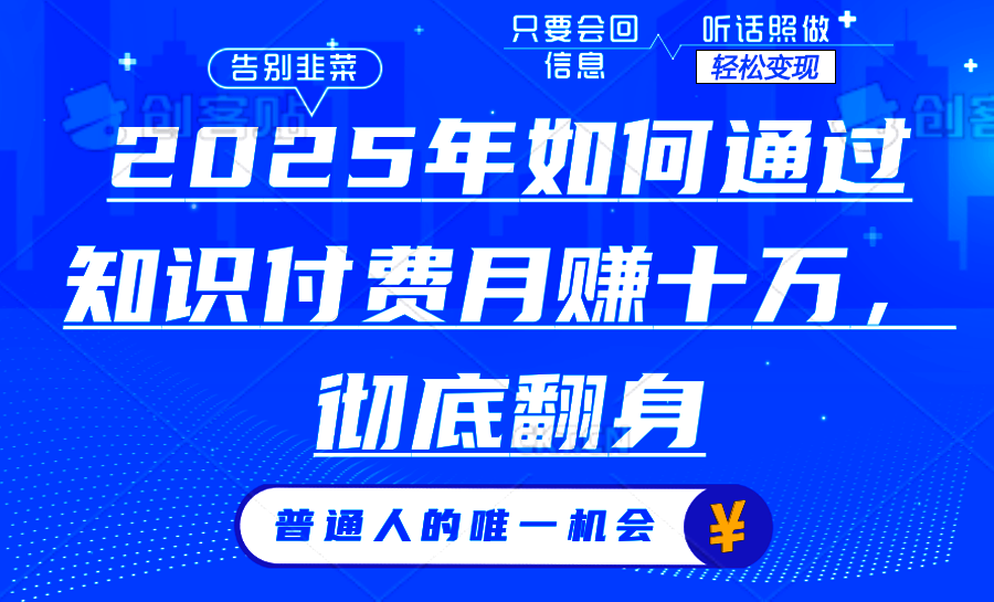 （14019期）2025年如何通过知识付费月入十万，年入百万。。-DE云网创