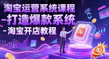 淘宝运营系统课程-打造爆款系统-淘宝开店教程-DE云网创