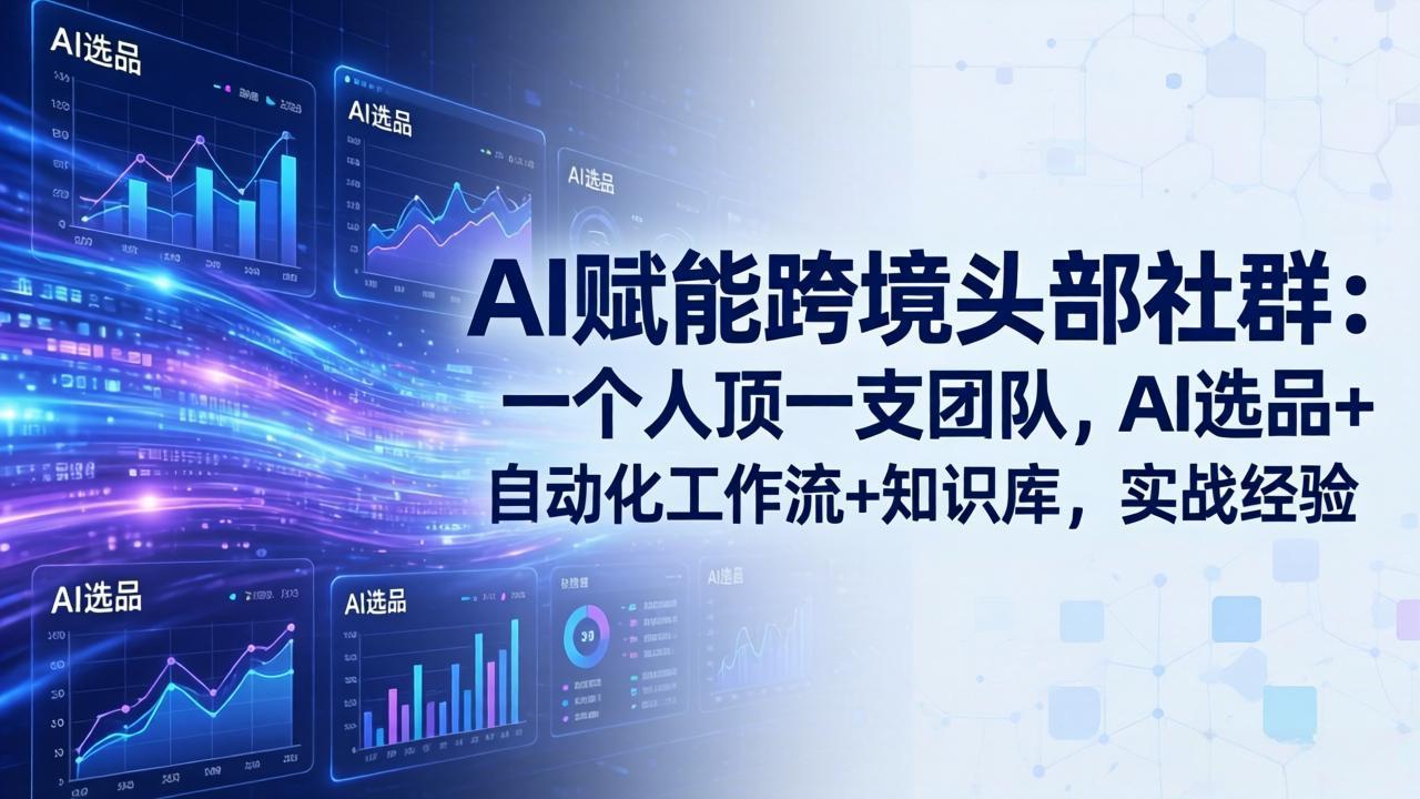 AI赋能跨境头部社群:一个人顶一支团队,AI选品+自动化工作流+知识库,实战经验-更新3月-DE云网创