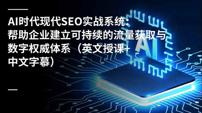 AI时代现代SEO实战系统：帮助企业建立可持续的流量获取与数字权威体系(英文授课+中文字幕-DE云网创