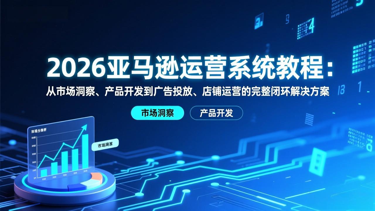 2026亚马逊运营系统教程：从市场洞察、产品开发到广告投放、店铺运营的完整闭环解决方案-DE云网创