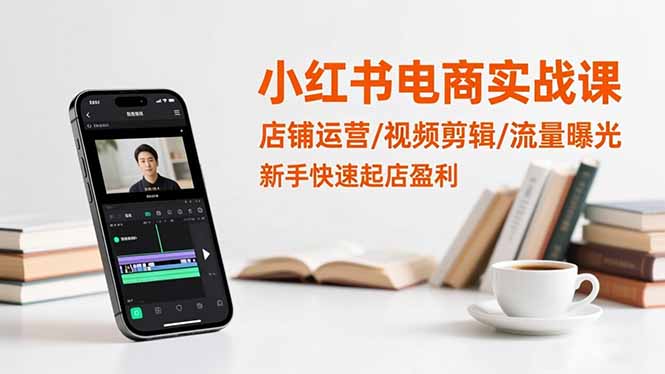 小红书电商实战课：店铺运营/视频剪辑/流量曝光，新手快速起店盈利-DE云网创