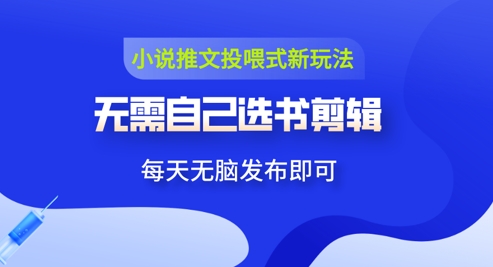 小说推文视频投喂新玩法：无需自己选书剪辑，领取视频发布即可，可批量操作-DE云网创