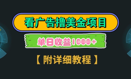 海外看广告撸美金项目，一次3分钟到账2.5美元，注册拉新都有收益，多号操作，日入多张-DE云网创