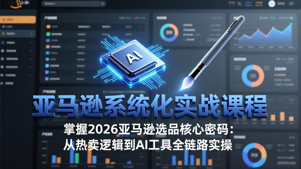 亚马逊系统化实战课-更新3月:2026最新选品方法论,从热卖原因分析到AI作图,提升选品成功率-DE云网创