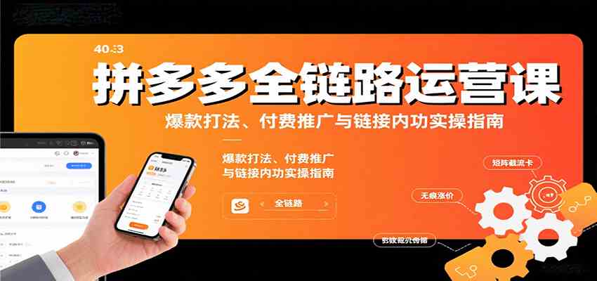 拼多多全链路运营课,爆款打法、付费推广与链接内功实操指南插图 拼多多全链路运营课,爆款打法、付费推广与链接内功实操指南插图