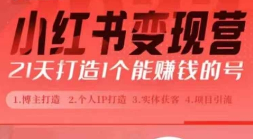 小红书博主课，21天从0到1打造1个能赚钱的红薯号，适用于新手小白-DE云网创