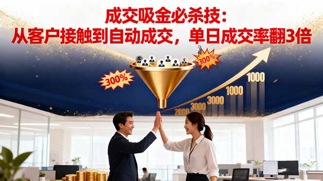 吸金成交营销必杀技：从客户接触到自动成交，单日成交率翻3倍-DE云网创