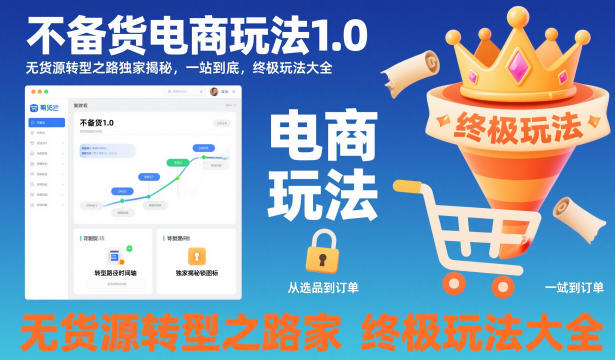 不备货电商玩法1.0，无货源转型之路独家揭秘，一站到底，终极玩法大全-DE云网创