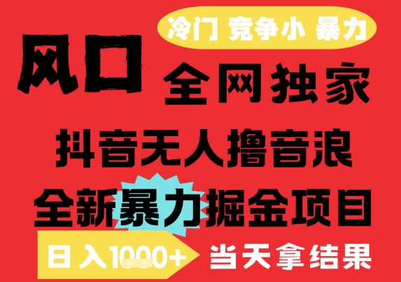 25年6月高爆抖音无人直播最新撸音浪掘金项目，解放双手小白可做，无脑日入1k+，门槛低【揭秘】-DE云网创