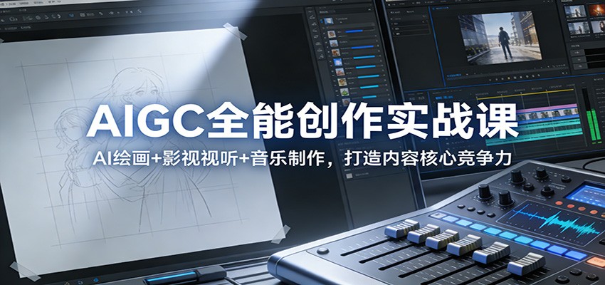 AIGC全能创作实战课：AI绘画+影视视听+音乐制作，打造内容核心竞争力-DE云网创