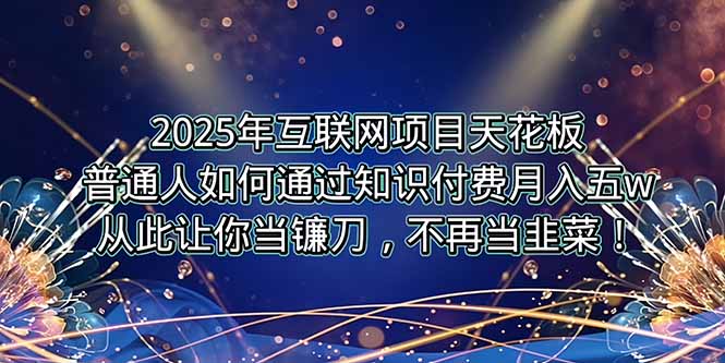 （15354期）2025年互联网项目天花板，普通人如何通过卖项目实现逆风翻盘，月入5W＋！-DE云网创