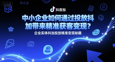 中小企业如何通过投放抖加带来精准获客变现？企业实体抖加投放精准变现秘籍-DE云网创