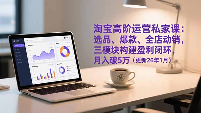 淘宝高阶运营私家课：选品、爆款、全店动销，三模块构建盈利闭环，月入破5万(更新26年1月-DE云网创