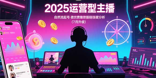 （15508期）2025运营型主播：自然流起号，微付费投放技巧，罗盘数据深度解析(7月更新)-DE云网创