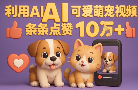 能骗过系统的AI萌宠视频制作全攻略：从0到 2W粉的爆款密码-DE云网创