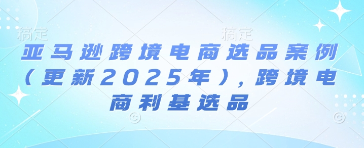 亚马逊跨境电商选品案例(更新2025年)，跨境电商利基选品-DE云网创